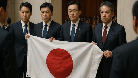 自民党ら4政党が国旗毀損に罰則導入の共同法案を提出