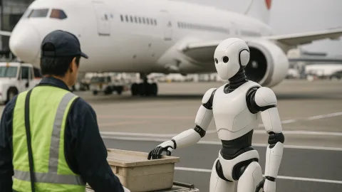 ロボットが空港業務？案の定ツッコミ待ちだな