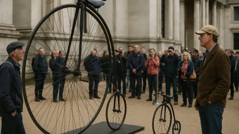 ロンドン公開、世界最大と最小の奇妙なペニーファージング自転車